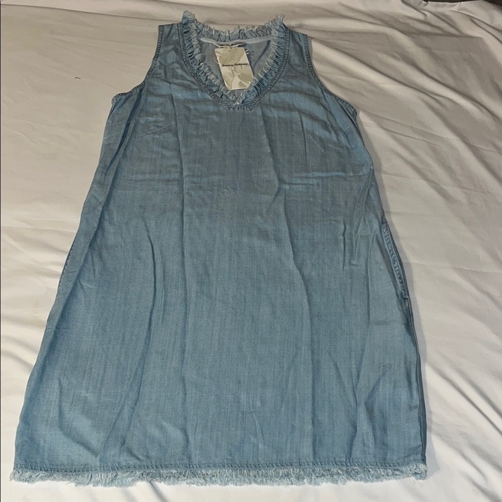Tommy Bahama Sky Blue Frayed Edge Dress